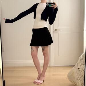 Danielle guizio navy cropped cardigan